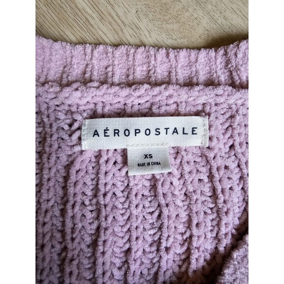 Aeropostal Women’s Pink Chenille V-Neck Sweater Size XS - Picture 3 of 7